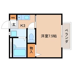 県総合運動場駅 徒歩15分 1階の物件間取画像